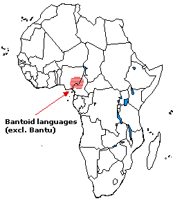 The distribution of Bantoid languages